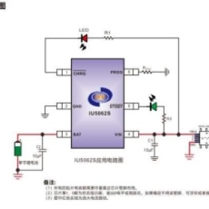 IU5062：耐压36V,低电池泄漏电流,双灯功能,0.6A单节锂电池线性充电管理芯片