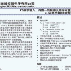 适配多场景的低功率D类音频功放，满足设备低噪高效放大需求